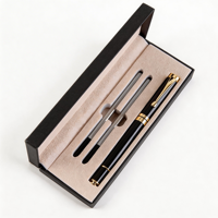 Ensemble de stylos gel en acier haut de gamme avec logo personnalisé, encre noire 0,5 mm, gravure laser, stylos publicitaires en métal de luxe pour cadeaux d'affaires