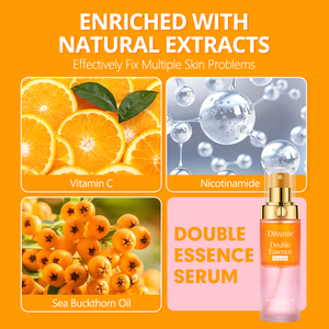 Sérum <span class=keywords><strong>Double</strong></span> Essence Bio à la Vitamine C, Huile d'Argousier et Niacinamide, Apaisant, Éclaircissant et Unifiant le Teint, Soin Visage - Product Image 6
