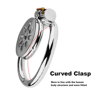 वैलेंटाइन डे उपहार पुरुष शुद्धता उपकरण स्टेनलेस स्टील पुरुष लिंग पिंजरे अंधेरे लॉक डिजाइन - Product Image 3