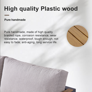 Canapé d'angle modulaire moderne et abordable pour patio, mobilier d'extérieur pour hôtel et <span class=keywords><strong>jardin</strong></span>, ensemble <span class=keywords><strong>de</strong></span> 4 pièces en aluminium pour l'extérieur - Product Image 4