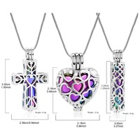 Collier urne funéraire en acier inoxydable, ensemble pendentif commémoratif pour cendres en forme de cœur, croix ou cylindre, bijoux souvenir filigrane arc-en-ciel OEM
