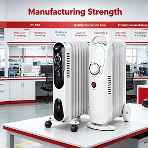 <span class=keywords><strong>Radiateur</strong></span> à huile compact avec 3 canaux d'huile et thermostat réglable pour petites pièces et appartements - Product Image 5