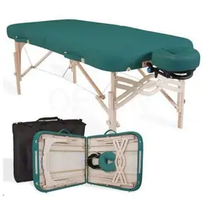 Массажный стол из искусственной кожи с деревянным покрытием, массажные столы для вытягивания, мебель для спа-салона, уход за здоровьем, кровати