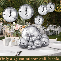 Boules disco en verre rouge, or et argent, fabriquées à la main, écologiques, pour décorations de Noël et de mariage, vente en gros d'usine