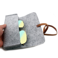 Étui à lunettes portable grande capacité en feutre doux, pochette de rangement pour lunettes de soleil, sacs de voyage pour lunettes – Nouvelle collection tendance