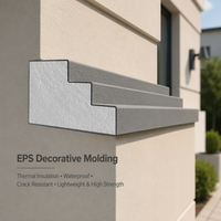 Corniche décorative extérieure en mousse de polystyrène expansé (EPS) flexible et étanche pour toiture et moulures de plinthe