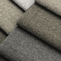 Échantillon gratuit pas cher 100% polyester canapé tissu chevrons lin tapisserie d'ameublement faux lin rouleaux