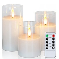 Bougies en verre rouge avec télécommande
