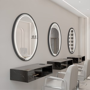 Espejo de Vanidad Moderno de Pared con Luz LED y Estante de Almacenamiento para Uso en Salón - Product Image 5
