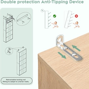 Fournisseur d'usine, organisateur de rangement pour chaussures étroit à 5 niveaux, étagère à chaussures avec miroir, armoire avec 5 tiroirs rabattables pour l'entrée, le couloir - Product Image 6