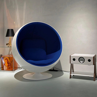 Fabricant de meubles de Foshan, fauteuil pivotant de salon, fauteuil œuf en fibre de verre rembourré, fauteuil boule pour la maison, le bureau, l'hôtel