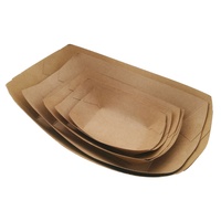 Caja para Pollo Frito con Logotipo Personalizable, Envase Biodegradable para Alimentos, Caja en Forma de Barco, Bandeja de Papel para Aperitivos, Caja de Almuerzo de Papel Kraft