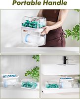 Distributeur de sacs poubelle Conteneur de dosettes de linge-3 en 1 Organisateur de sacs à ordures et lave-vaisselle Porte-comprimés transparent