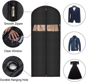 Sac de costume compact en tissu non tissé <span class=keywords><strong>housse</strong></span> de vêtement sac de vêtement inodore avec fermeture éclair vêtements couvre-costume - Product Image 4