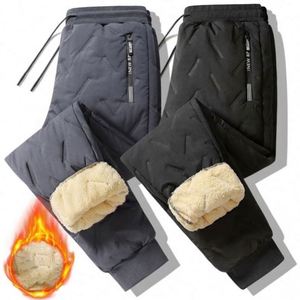 Pantalones de primavera para hombre, cortavientos, transpirables, de pana, informales, de tiro medio, para actividades al aire libre, con forro polar y cierre con cordón, cálidos - Product Image 1
