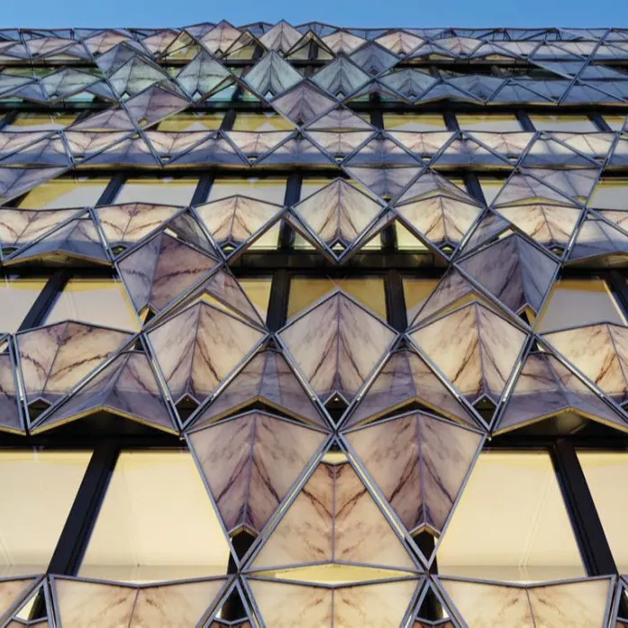 Vidro-andado alta prédios togen decorativo impressão digital vidro