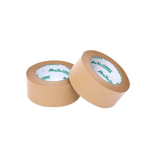 Ruban de papier de buffle humide personnalisé montage facile par collage fixation inscriptible à l'eau humide ruban kraft d'étanchéité de carton ruban résistant à l'eau - Product Image 1