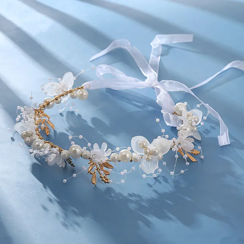 Copricapo da sposa per bambini corona di perle coreane fiori Festival Performance accessori per capelli