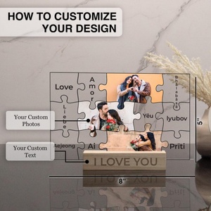 New Arrival Modern High Quality Clear Personalized Acrylic Photo Stand with Customized Color & Logo for Valentine's Day Gift - Product Image 3