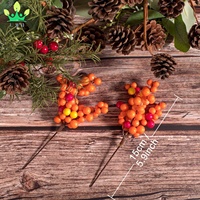 Automne Orange Berry brindille tige artificielle Berry pics pour l'automne arbre de noël bricolage artisanat mariage vacances décoration de la maison