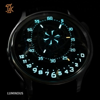 Montre automatique à mouvement mécanique rétrograde, logo OEM personnalisé, verre saphir bombé, cadran en fibre de carbone, montre-bracelet pour homme