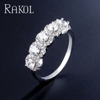 Bagues de créateurs RAKOL RP2277, grandes marques pour femmes, bague en zircon cubique, bague diamant.