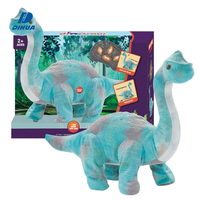 Oyuncak Brachiosaurus dolması peluş dinozor oyuncak çocuklar için uzaktan kumanda peluş kumaşlar yürüyüş oyuncak söylediklerinizi tekrarlayın