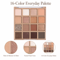 Palette de fards à paupières minéraux 16 couleurs, tons clairs et foncés, neutres, nus, mats, scintillants, longue tenue, maquillage en poudre, vente en gros