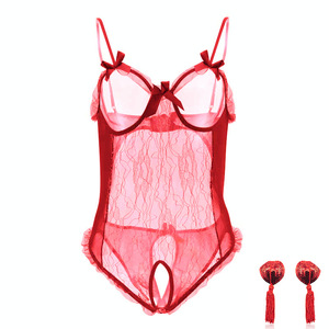 Commerce extérieur transfrontalier, lingerie sexy grande taille européenne et américaine avec fil argenté, dentelle et nœud, ensemble trois pièces - Product Image 3