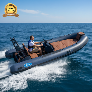Hedia 480 Aluminium Rib Opblaasbare Stijve Boot Met Buitenboordmotor 1.2Mm 8-persoons Voor Vissen Op Het Meer Sporten En Roeien - Product Image 1