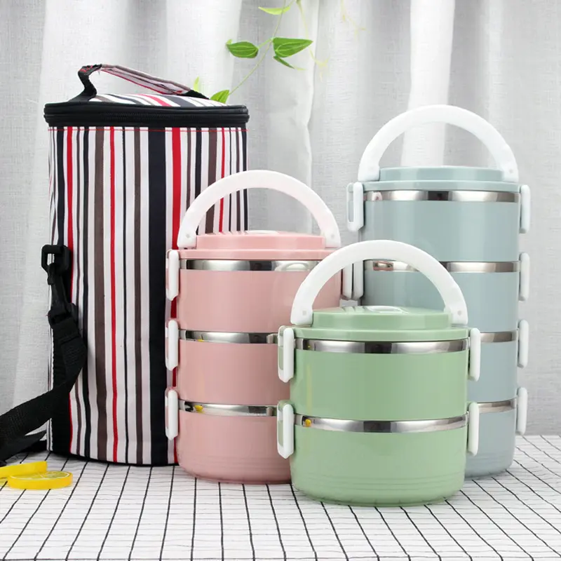 Stapelbaar Rvs Lunchbox Bento Box Thermische Voedsel Container