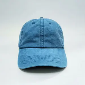 High Quality Personalized Custom Logo Jean Hats Washed Distressed 100% Cotton 6 Panel Embroidered Old Cowboy Baseball Cap