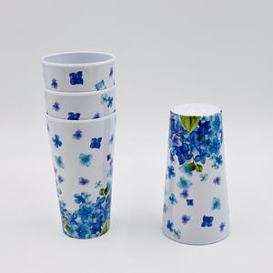 Articles cadeaux de style jardin d'inspiration domestique, ensemble de 4 tasses à boire empilables en mélamine pour offrir en cadeau - Product Image 5