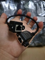 Cable RJ45 de 8 pines hembra a hembra, Panel de tornillo, montaje de red Ethernet LAN, Cable de extensión de 8 pines, 0,3 m, 0,6 m