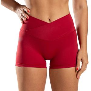 Shorts Deportivos Cruzados para Mujer, con Estampado Frontal, de Poliéster/Spandex, al por Mayor para Gimnasio, Yoga y Ciclismo - Product Image 1