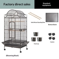 Cage à oiseaux sur roulettes en acier à faible teneur en carbone pour perroquets et mynas, modèle best-seller