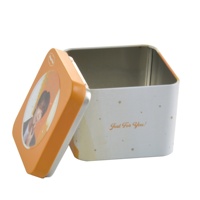 Boîte en fer blanc carrée personnalisée pour gâteaux de lune, conteneur métallique pour biscuits et pâtisseries avec couvercle, emballage cadeau en gros