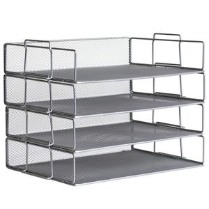Máy Tính Để Bàn Thư Khay Tập Tin Tổ Chức Sorter Bàn Tài Liệu Tổ Chức Khay Kệ Tạp Chí Chủ 4 Tier Stackable Heavy Duty Kim Loại - Product Image 3