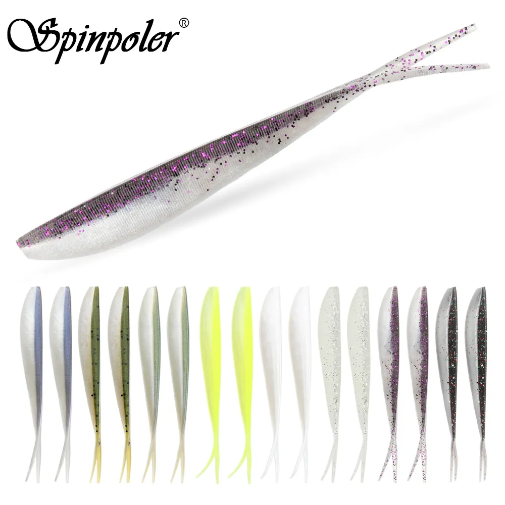 Spinpoler Lembut Swimbait Memancing Umpan BRENGSEK Shad Ikan Kecil Drop Shot Lure Bass Umpan Shad Umpan 2 "3" 4 "untuk Bass Trout Pike Walleye