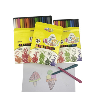 Crayons de couleur en plastique, crayons triangulaires amusants personnalisés pour enfants - Product Image 2