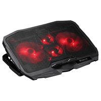 Xtrike Me FN-802 Support de refroidissement pour ordinateur portable avec 4 ventilateurs à roulement à billes (120x120x25mm), rétroéclairage RGB, interface USB, dissipateur thermique en plastique, 22dBA