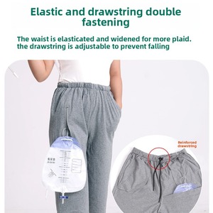 Pantalon en coton pour soins postopératoires, idéal pour stomies, fistules, interventions chirurgicales intestinales et rénales, et placement de poches urinaires, certifié CE - Product Image 3