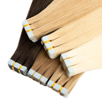 Extensions de cheveux naturels Remy vietnamiens de qualité supérieure 12A, double trame, cuticules intactes, à bandes adhésives, avec poids personnalisable