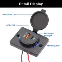 DC 12V 24V montage en Surface sur panneau 48W double Type C PD QC 3.0 Port USB prise de bus prise chargeur de voiture
