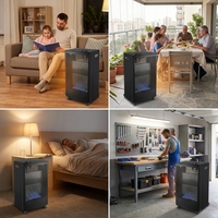 Chauffage infrarouge au gaz portable intérieur-extérieur avec brûleur en céramique, protection contre le basculement et la surchauffe, classe énergétique A+, design autoportant