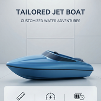 Vente en gros usine : Kart aquatique électrique bleu haute vitesse, Mini jet ski en aluminium, Bateau à moteur rapide, Petit bateau à rames motorisé