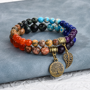 Venta al por mayor: Nuevo set <span class=keywords><strong>de</strong></span> pulseras clásicas unisex con cuentas, 6mm/8mm, Árbol <span class=keywords><strong>de</strong></span> <span class=keywords><strong>la</strong></span> <span class=keywords><strong>Vida</strong></span>, Hoja, Ojo <span class=keywords><strong>de</strong></span> Tigre, Amatista, Ágata, Aniversario - Product Image 3