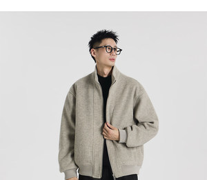 <span class=keywords><strong>Giacca</strong></span> Corta da <span class=keywords><strong>Uomo</strong></span> <span class=keywords><strong>in</strong></span> Misto Lana <span class=keywords><strong>Tweed</strong></span> - Vestibilità Comoda con Colletto Rialzato, Cappotto alla Moda - Product Image 6