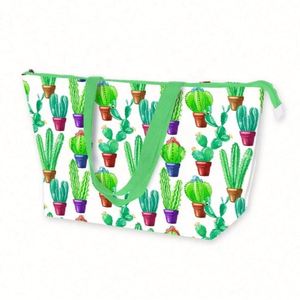 Custom Printed Waterproof Foldable Cute Fresh Patterned Polyester Tote Beach Bags Summer Autumn Spring Beach Outings Bulk Order - Product Image 5