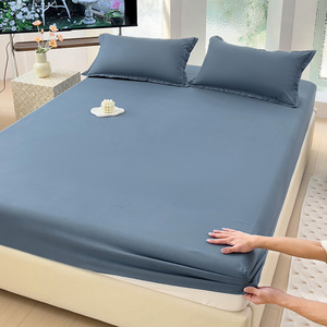 Wholesale Solid Color Comfortable Bed Cover and Pillowcase Set Washed <b>Flat</b> <b>Fitted</b> <b>Sheets</b> 2025 FE - Product Image 3